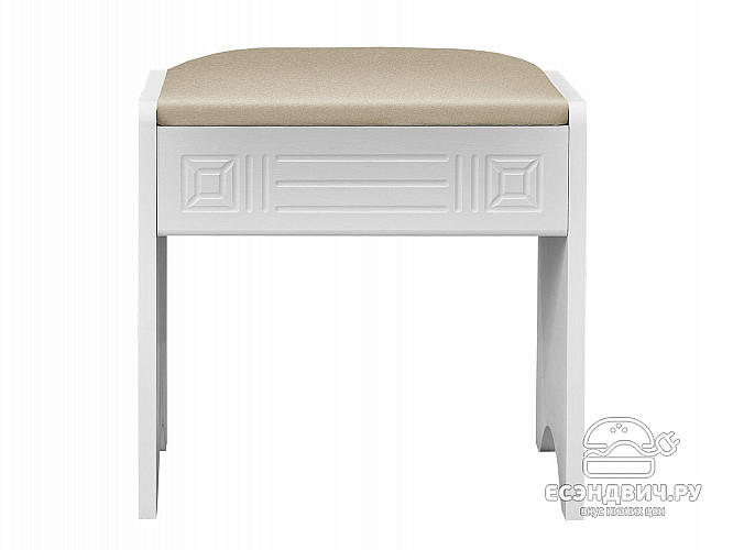 Банкетка "Родос"(МДФ)(Белый/Белое дерево/Велюр конфетти крем)/Vs/АФ-1