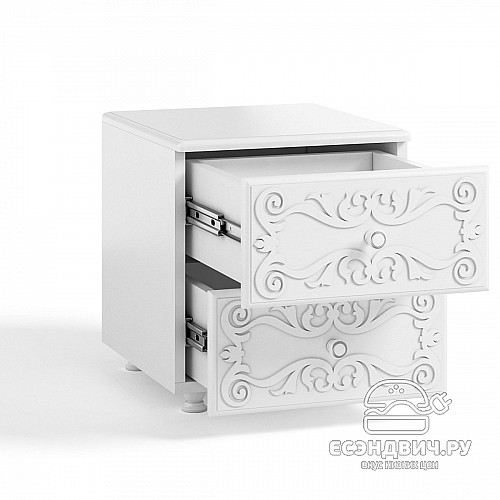 Тумба прикроватная "Римини"(МДФ)(Белый/Белое дерево)/Vs/ИТ-26