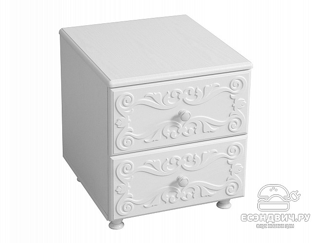 Тумба прикроватная "Римини"(МДФ)(Белый/Белое дерево)/Vs/ИТ-26