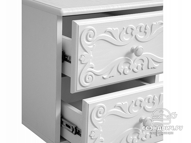 Тумба прикроватная "Римини"(МДФ)(Белый/Белое дерево)/Vs/ИТ-26