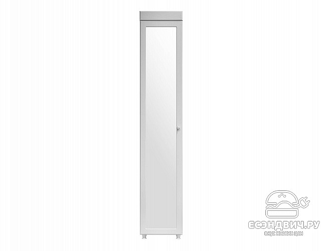 Пенал (560) "Леон"(МДФ)(Белый/Белое дерево/Зеркало)/Vs/МН-34