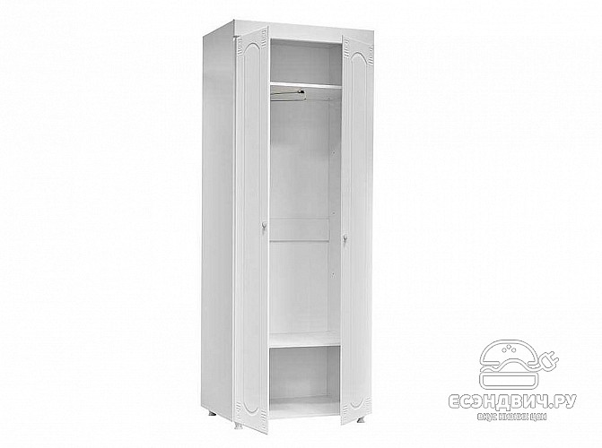 Шкаф 2х дверн. (410) "Родос"(МДФ)(Белый/Белое дерево)/Vs/АФ-42