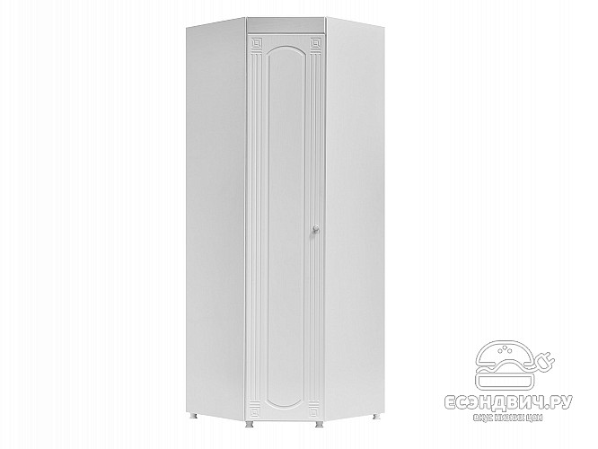 Шкаф угловой (410) "Родос"(МДФ)(Белый/Белое дерево)/Vs/АФ-65