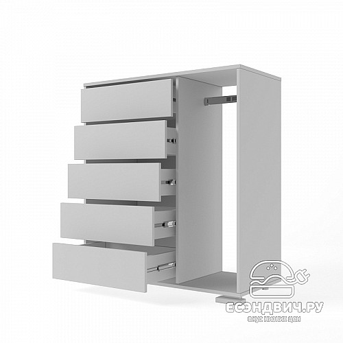 Комод-шкаф лев. "Лаворо" (Анкор тёмный/Анкор светлый) D_Np