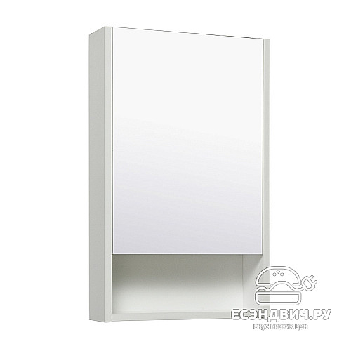 Шкаф 0,4 навесной "Комо"(Белый/Зеркало)-Rn/Mkr