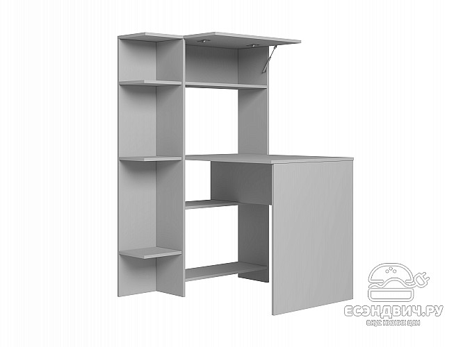 Стол письменный угловой лев. step "Лаворо" (Анкор светлый/Розовый кварц) D_L3