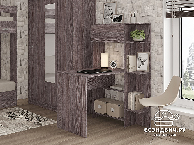 Стол письменный угловой прав. step "Лаворо" (Анкор тёмный) D_L3