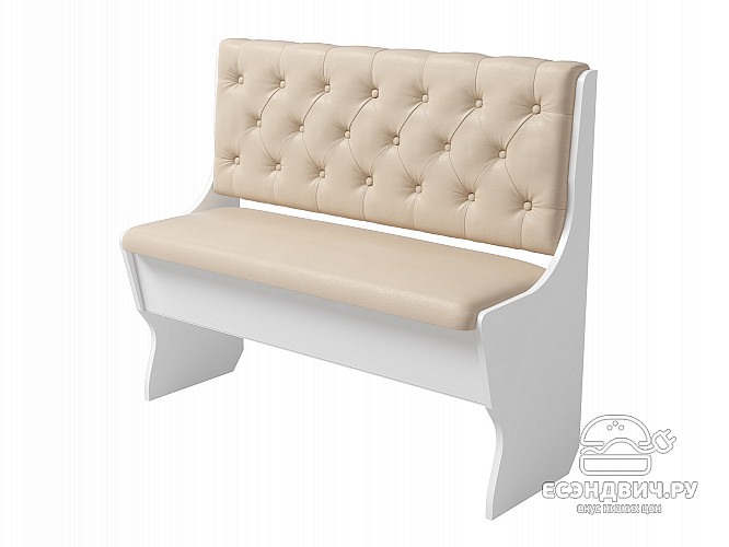 Диван  bravo "Оливьер" (Белый/Кожзам Marvel Cream (AT)) -G/Л3