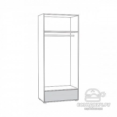 Шкаф 2х дверн. 0,86 "Кристофер"(Дуб золотой/Белый)/Mb/Vd_13.138