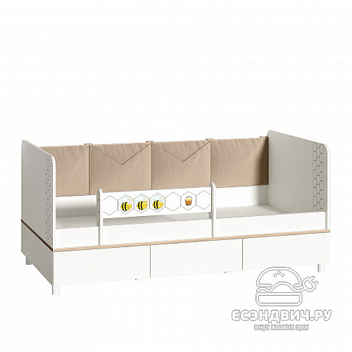 Кровать 800х1600 "Иви"(Белый/Дуб белый)/Mb/Ap_11.40