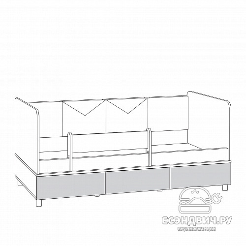 Кровать 800х1600 "Иви"(Белый/Дуб белый)/Mb/Ap_11.40