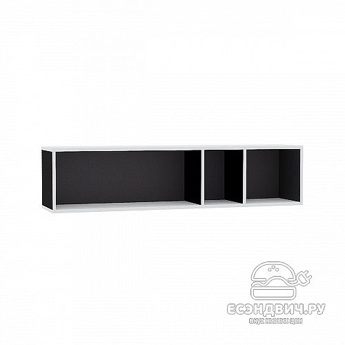 Полка 1,3 "Одри"(МДФ)(Белый/Черный/Белый глянец)/Mb/Sd_15.57