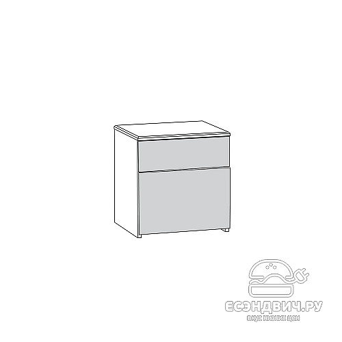 Тумба прикроватная "Амелия"(МДФ)(Шёлковый камень/Бетон Чикаго беж)/Mb/Aml_13.78