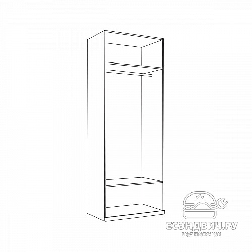 Шкаф 0,84 "Мелисса"(МДФ)(Белая шагрень/Зеркало)/Mb/Vl_13.329