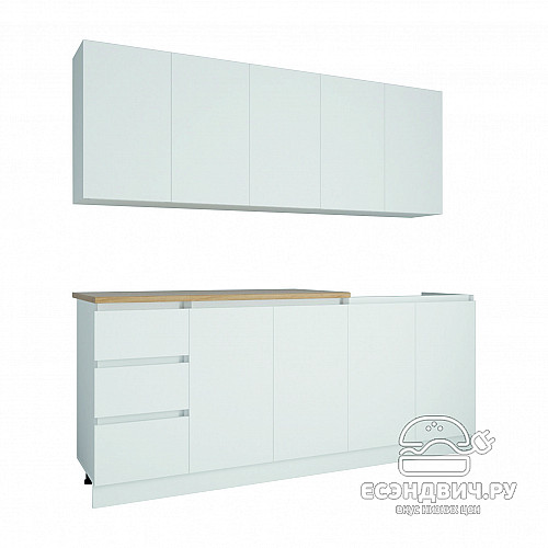 Кухня 2,0 "Анна"(Белый)-DSV/Мр