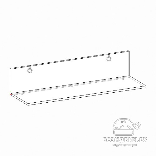 Полка 1,2 "Лилиан" (Белый/Белый глянец) -Kr/Mrs/P1200