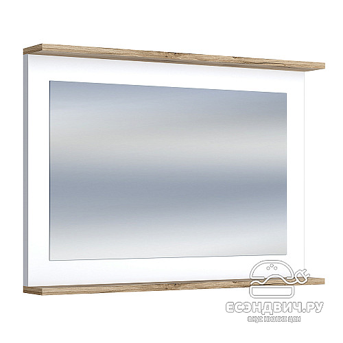 Зеркало "Сканди" (МДФ)  (Белый/Дуб Каньон/Глянец белый) -Kr/Scnd/z