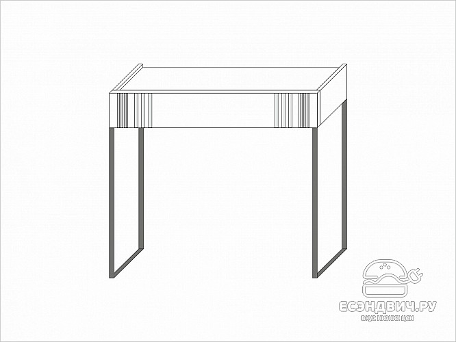 Стол косметический "Лилиан" (МДФ)  (Белый/Белый глянец) -Kr/Mrs