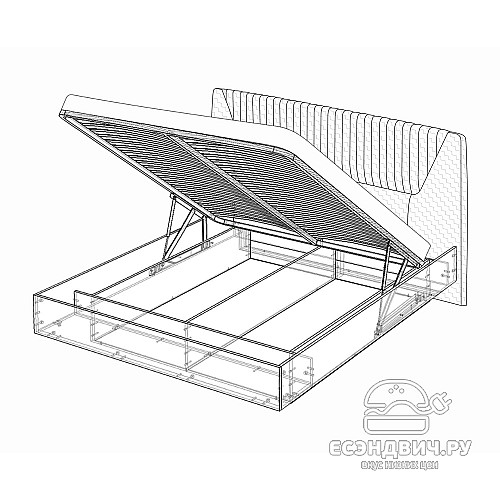 Кровать 1800 с подъемн.мех. "Лилиан" (Белый/Велюр Catania white ) -Kr/Mrs
