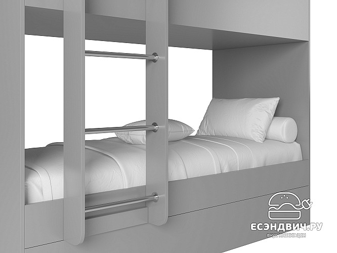 Кровать двухъярусная "Лаворо" (Белый/Розовый кварц) D/Ds