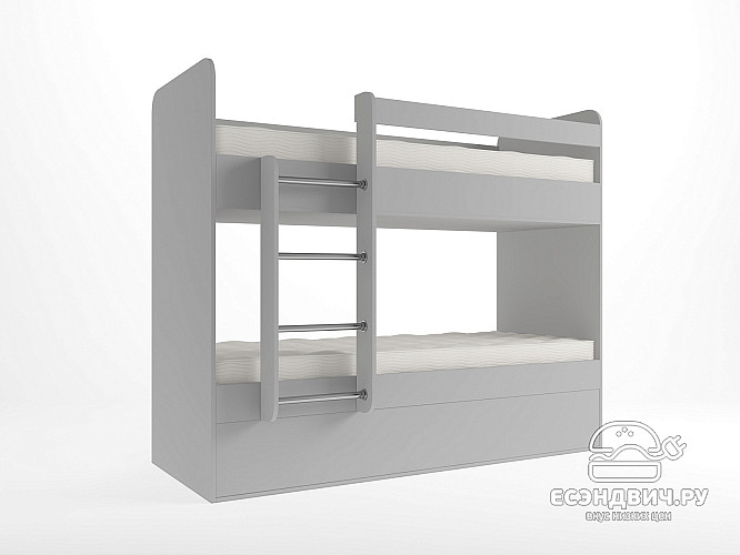 Кровать двухъярусная "Лаворо" (Ясень Анкор темный/Мята) D/Ds