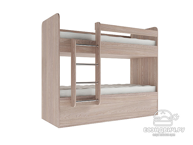 Кровать двухъярусная "Лаворо" (Анкор светлый/Анкор светлый) D