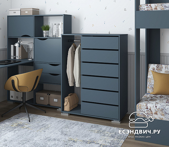 Комод-шкаф высокий прав. "Лаворо" (Маренго) D_Np