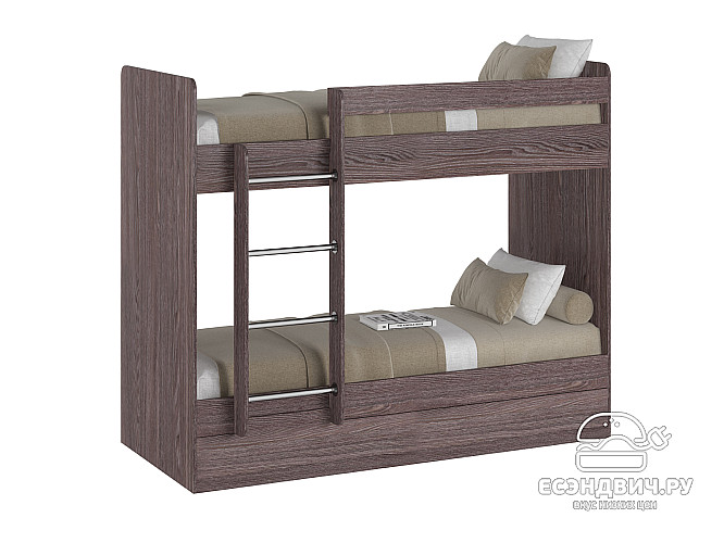 Кровать двухъярусная kids "Лаворо" (Анкор темный) D