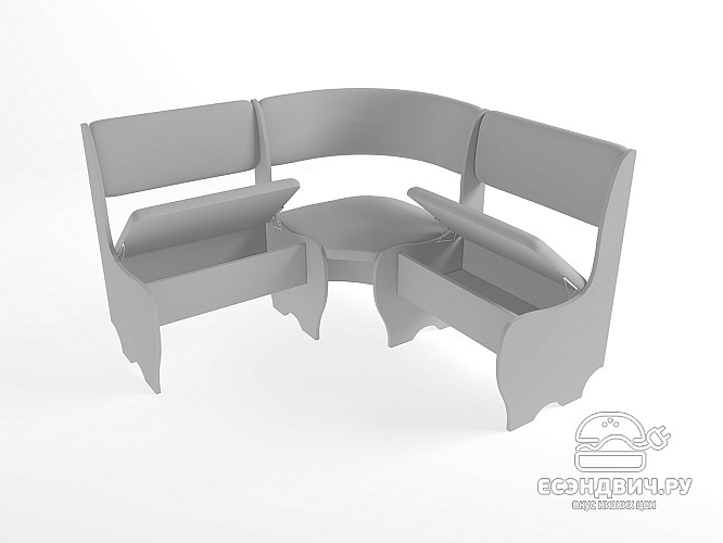 Скамья угловая мягкая compatto "Оливьер" (Вишня Хансен/Велюр Dream Indigo (AT)) -G