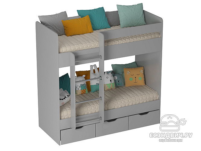 Кровать двухъярусная 70х160 tre "Лаворо" (Анкор белый/Бетон пайн экзотик) D