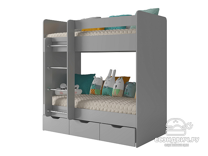 Кровать двухъярусная 70х160 tre "Лаворо" (Сосна астрид/Лайм) D