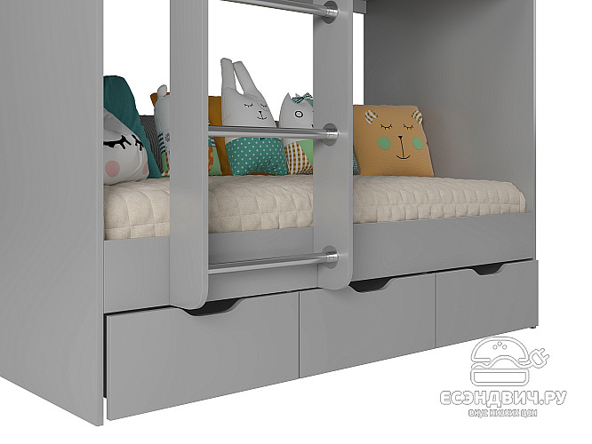 Кровать двухъярусная 70х160 tre "Лаворо" (Сосна астрид/Лайм) D