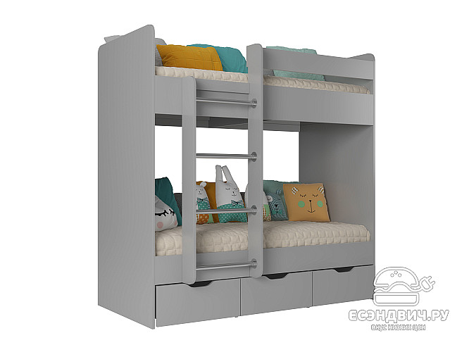 Кровать двухъярусная tre "Лаворо" (Белый/Розовый кварц) D