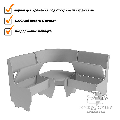 Скамья угловая мягкая compatto "Оливьер" (Сосна винтерберг/Рогожка Savana Plus Dimrose (AT)) -G