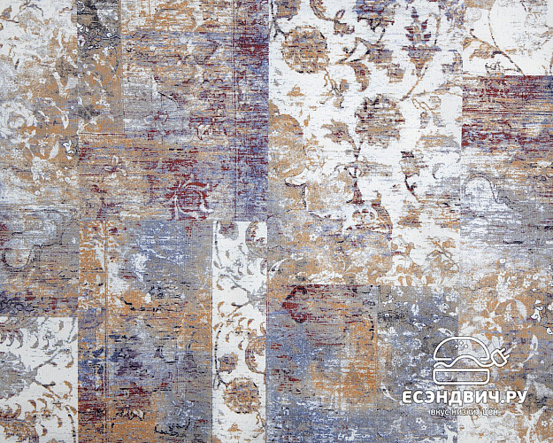 Кровать двухъярусная с диваном "Лаворо" (Маренго/Принт Verdi Mocca (AT)) D