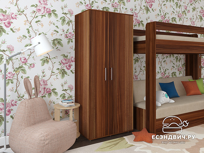 Шкаф 2-х дв. 0,8 лев. штанга/полки "Лаворо" (Слива валлис) D_Mi