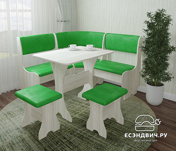 Кухонный уголок compatto "Оливьер" (Сосна винтерберг/Кожзам AVATR 008 (BT)) -G