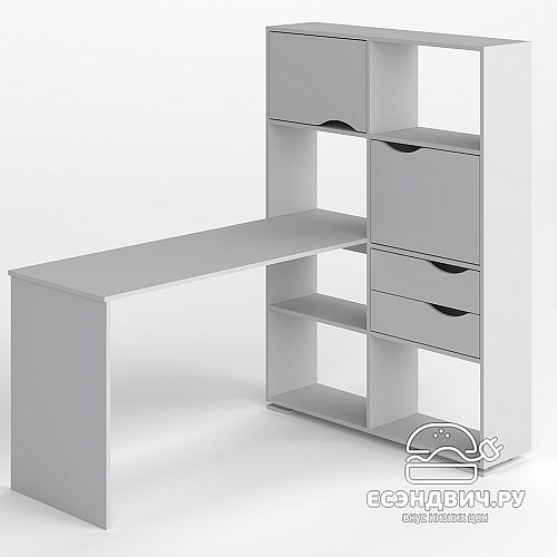 Стол письменный угловой прав. L "Лаворо" (Маренго / Маренго) D