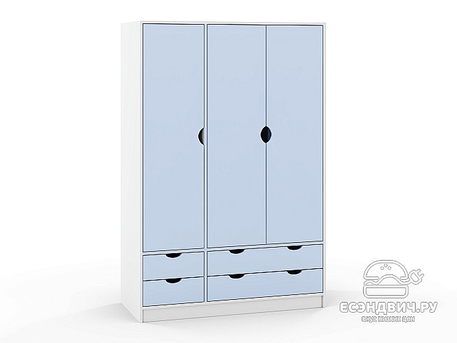 Шкаф 6 120х180 grand "Лаворо" (Белый / Серенити) /1735