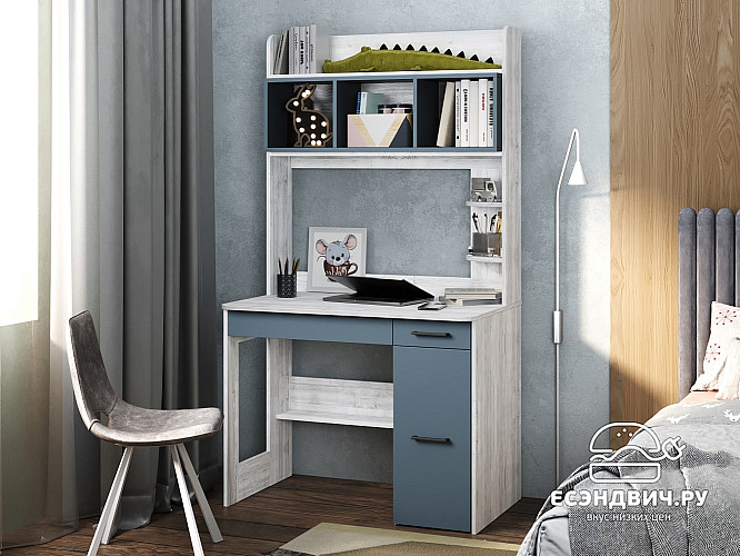 Стол письменный 1,0х1,8 прав.art "Лаворо" (Сосна винтерберг / Маренго) /1795