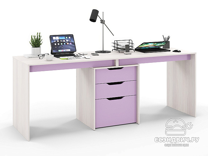 Стол письменный 1,8 grand mini "Лаворо" (Анкор белый / Ирис) D