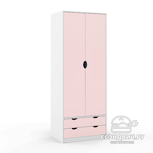 Шкаф 5 80х210 grand "Лаворо" (Белый / Розовый кварц) /1719