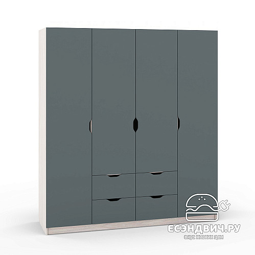 Шкаф 3 180х200 grand "Лаворо" (Анкор белый / Базальт) /1717