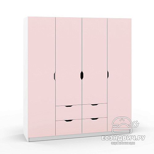 Шкаф 3 180х200 grand "Лаворо" (Белый / Розовый кварц) /1717