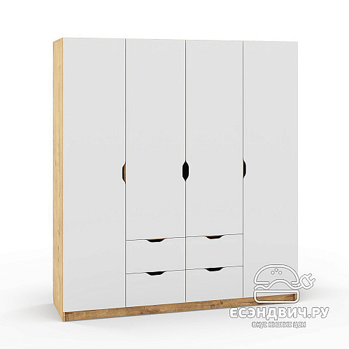 Шкаф 3 180х200 grand "Лаворо" (Дуб бунратти / Белый) /1717