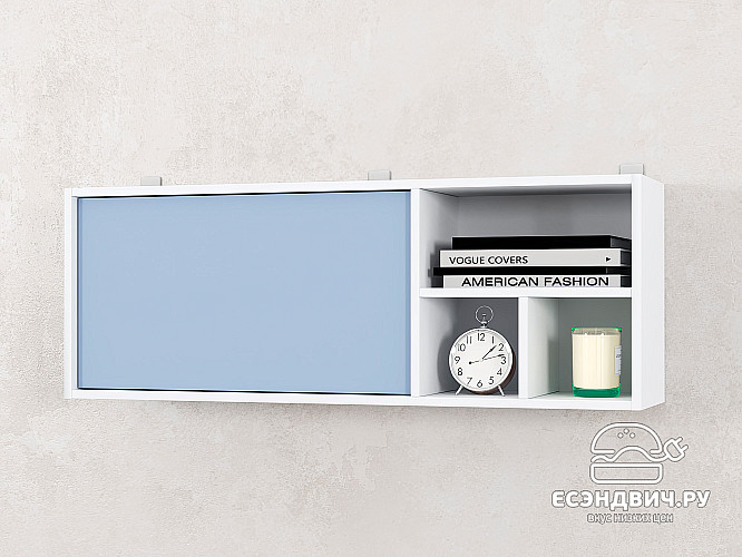 Шкаф 10 навесной 110х40 grand "Лаворо" (Белый / Серенити) /1740