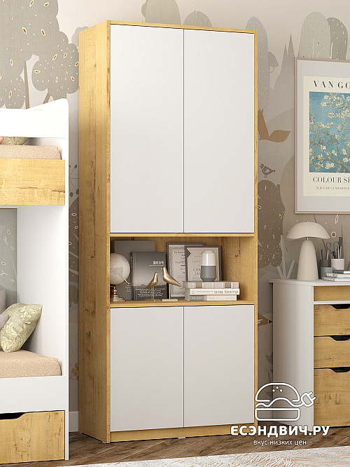 Шкаф 17 80х200 grand "Лаворо" (Дуб бунратти / Белый) /1914