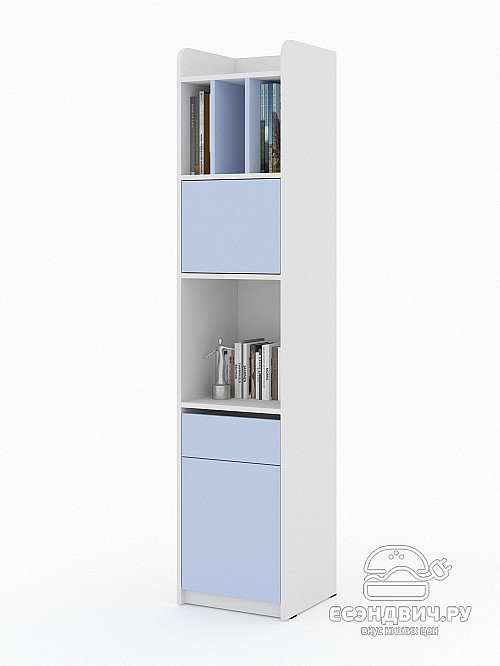 Шкаф-пенал 2 40х180 "Лаворо" (Белый / Серенити) /1934