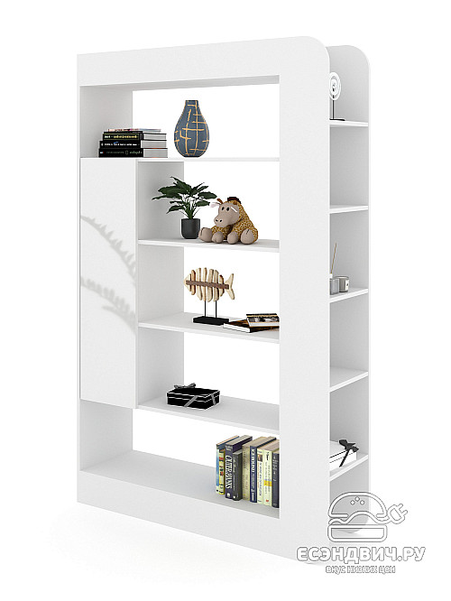 Стеллаж 120х190 alt "Лаворо" (Белый / Белый глянец) /1964